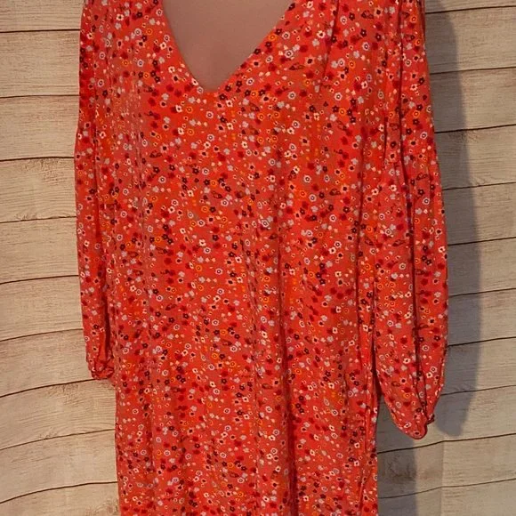 Gap Dress Floral Red Pattern Size Large - Picture 3 of 3
